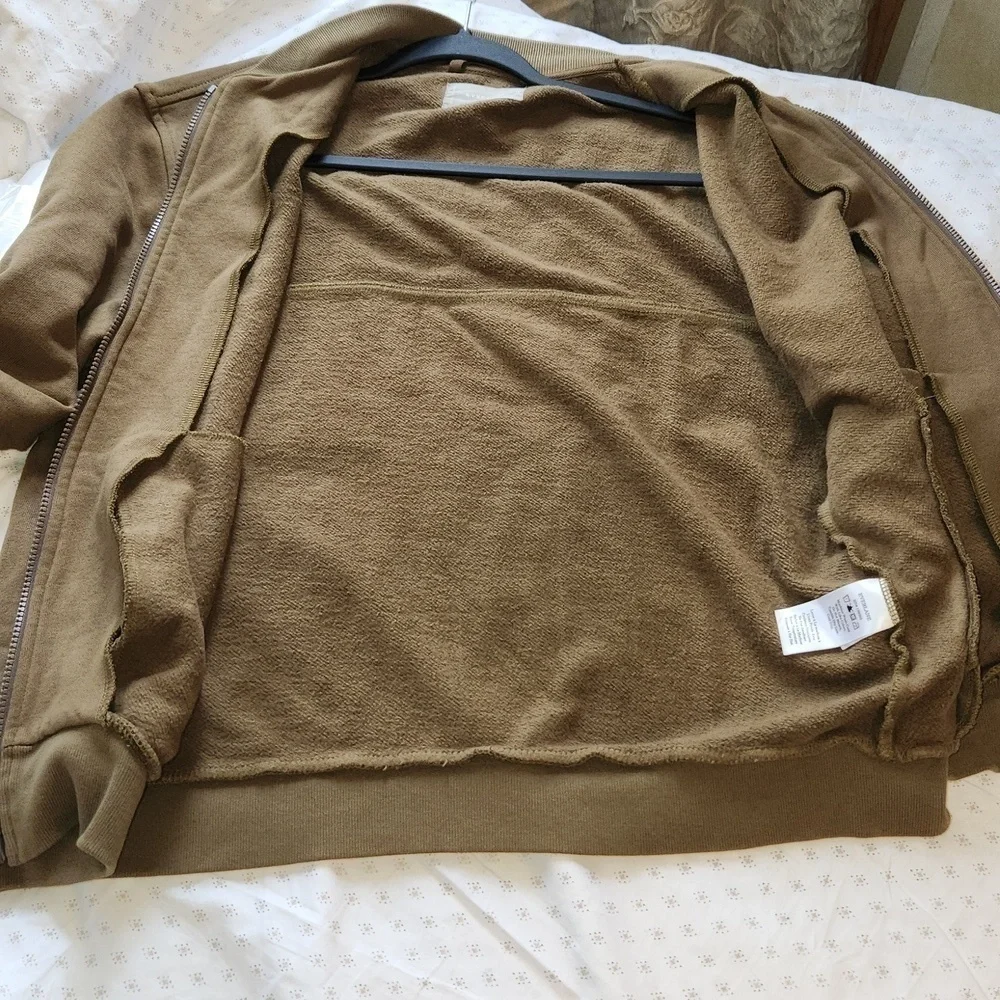 NWOT Everlane olive green organic cotton zip-up jacket sz M